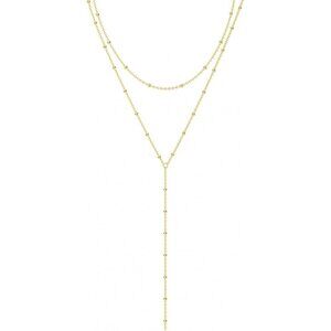 Women's Y Small Layered Satellite-GD 14K Gold Plated Layered CZ Chain Jewlery